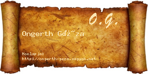 Ongerth Géza névjegykártya
